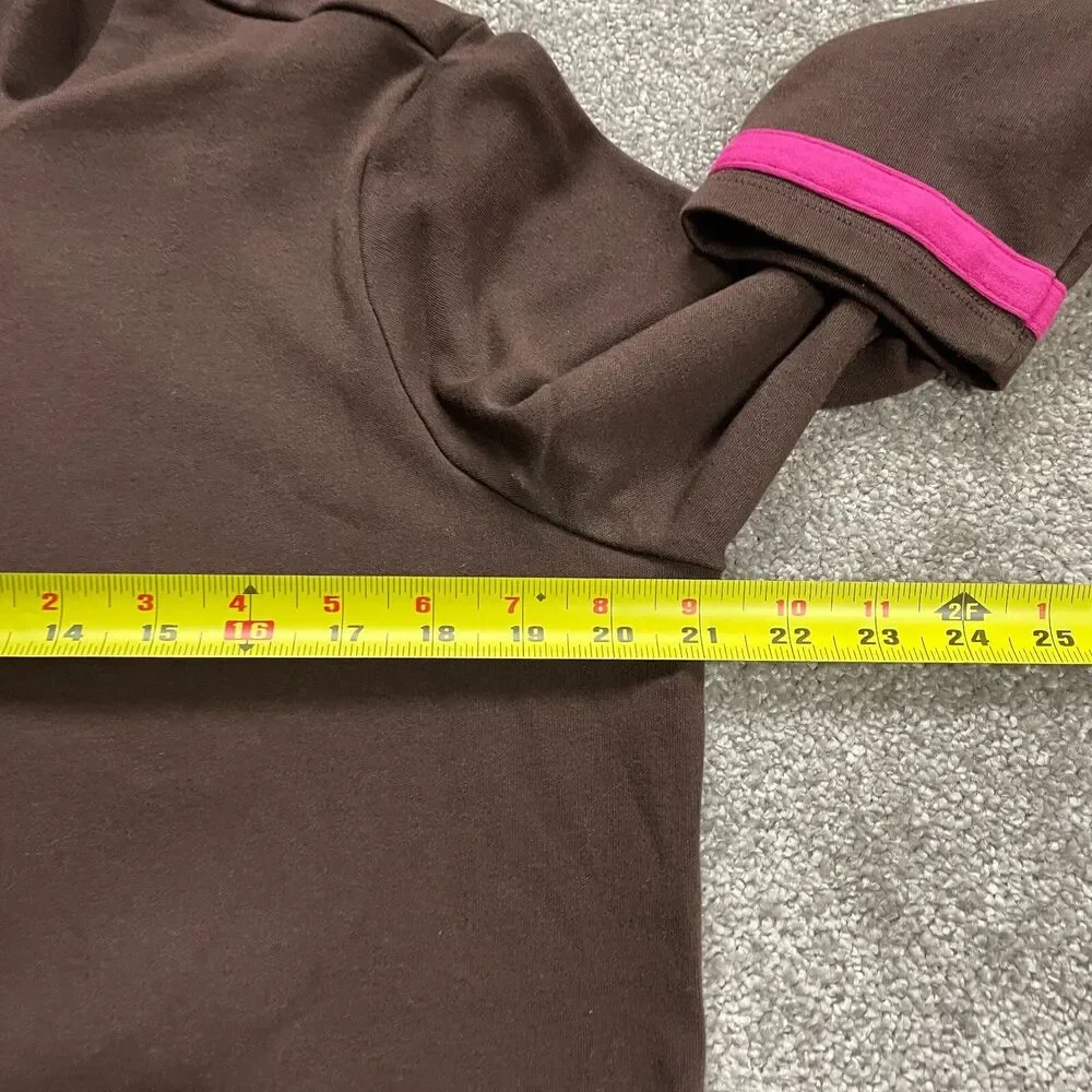 Blair Track Jacket Womens Medium Brown with Purple Trim Full Zip Active Casual